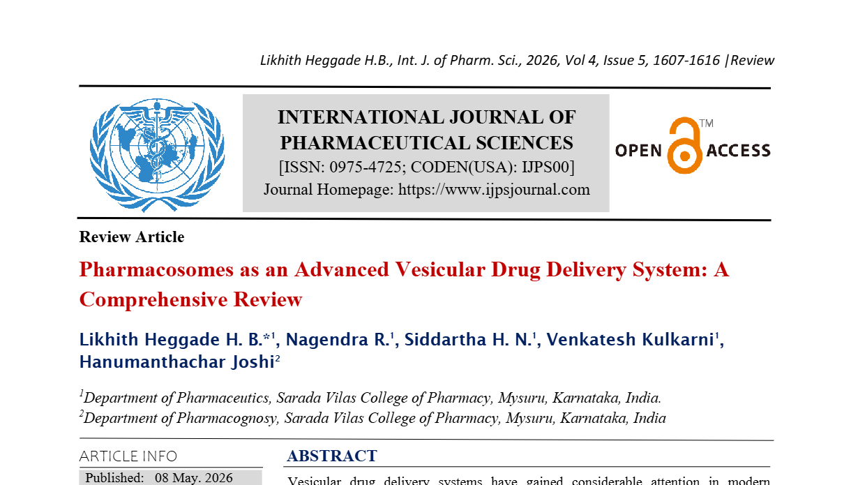 Pharmacosomes as an Advanced Vesicular Drug Delivery System: A Comprehensive Review