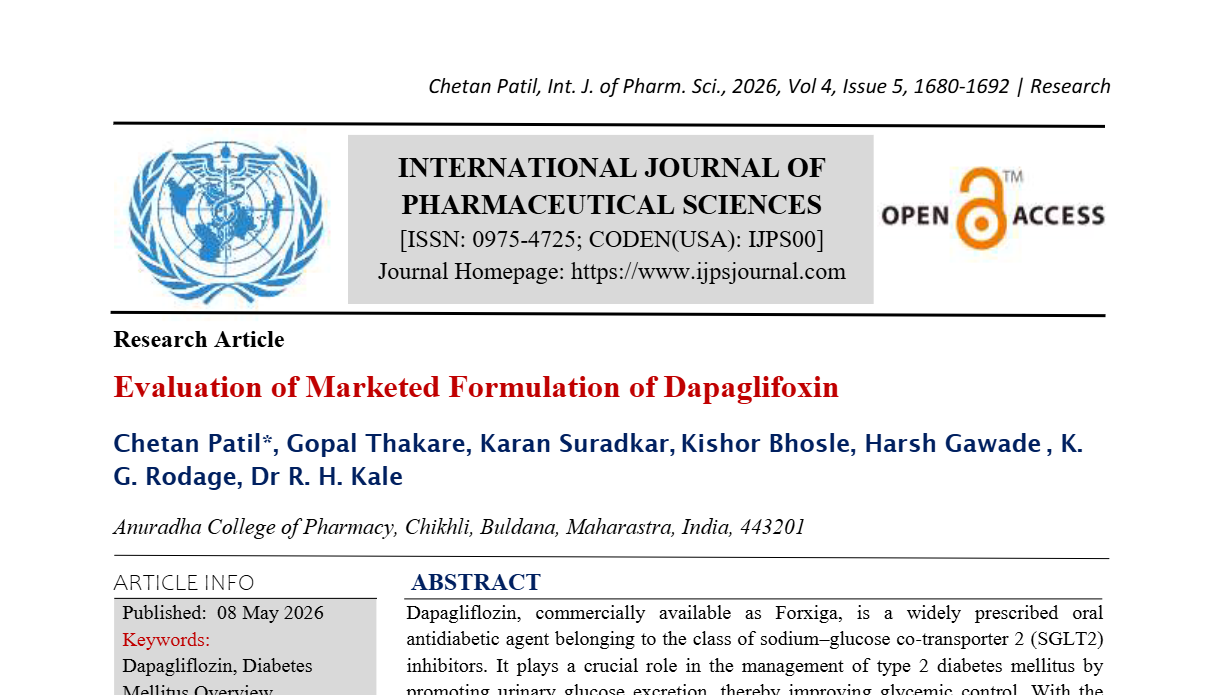Evaluation of Marketed Formulation of Dapaglifoxin