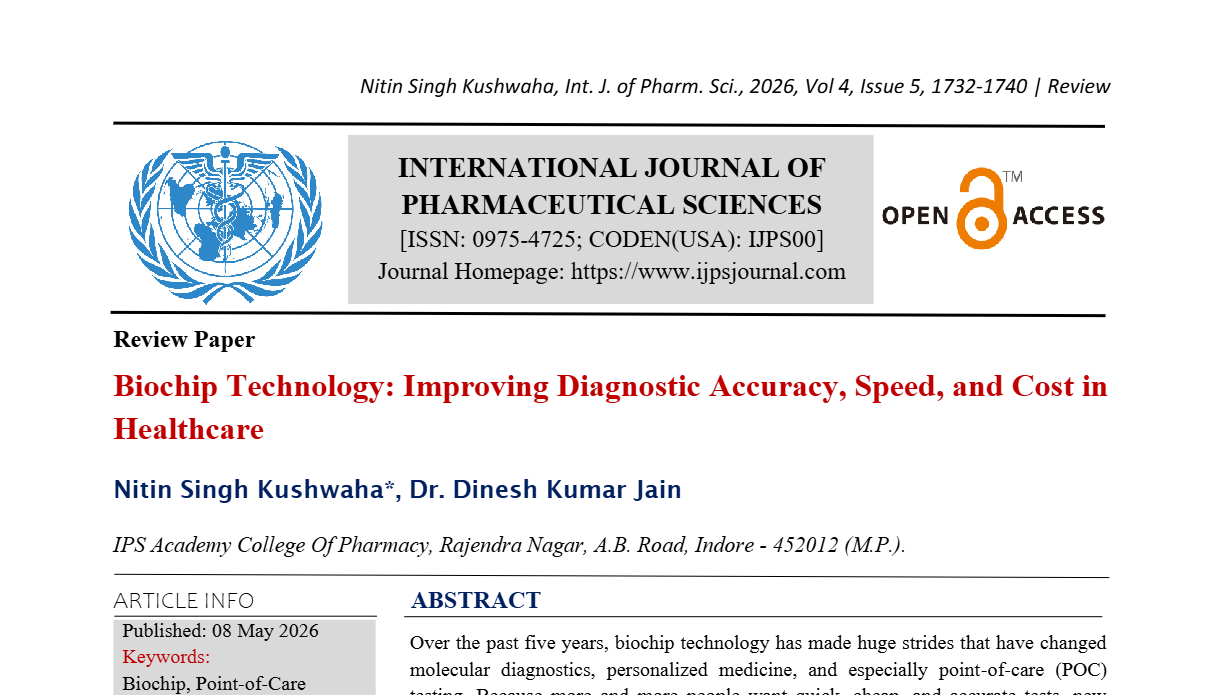 Biochip Technology: Improving Diagnostic Accuracy, Speed, and Cost in Healthcare