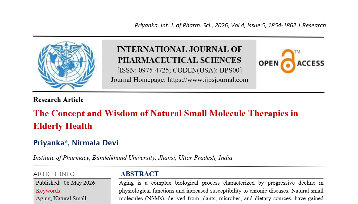 The Concept and Wisdom of Natural Small Molecule Therapies in Elderly Health