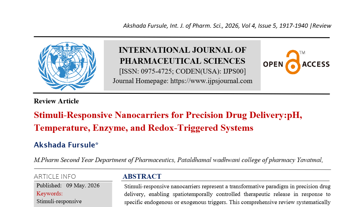 Stimuli-Responsive Nanocarriers for Precision Drug Delivery:pH, Temperature, Enzyme, and Redox-Triggered Systems