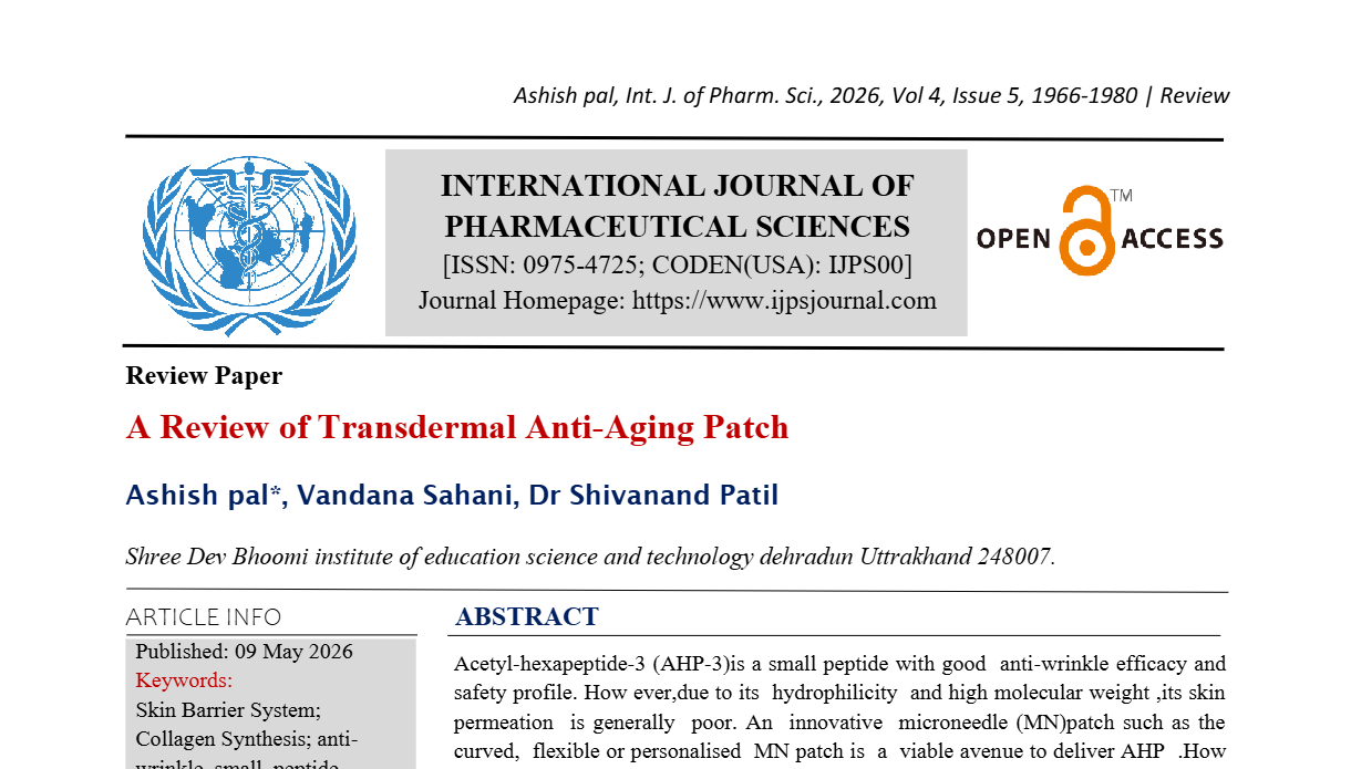 A Review of Transdermal Anti-Aging Patch