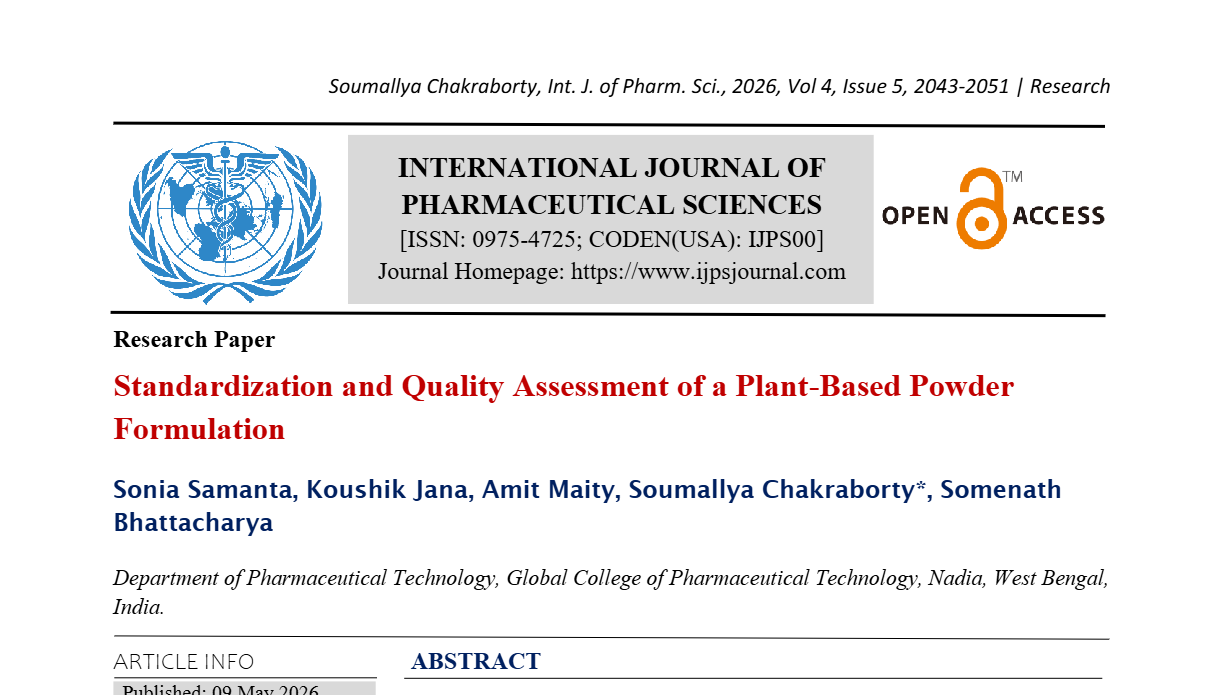 Standardization and Quality Assessment of a Plant-Based Powder Formulation 
