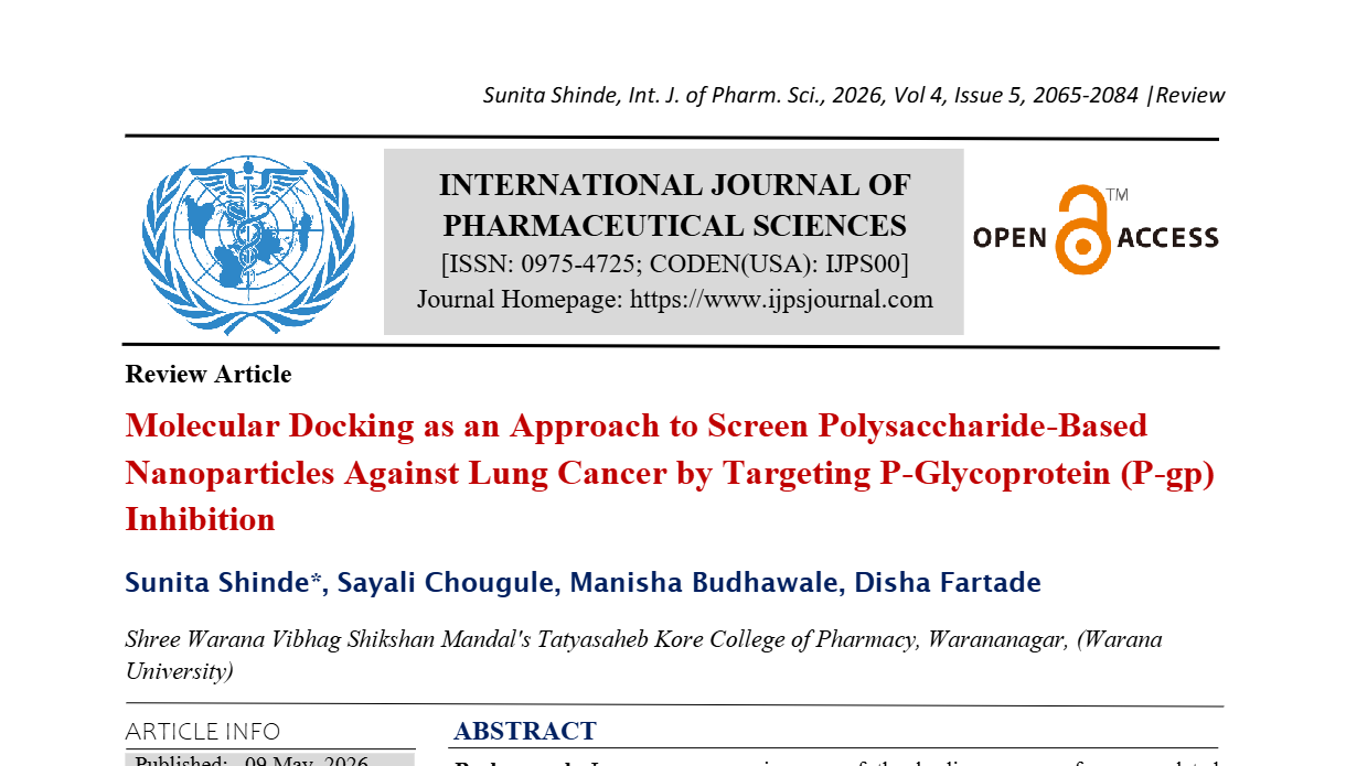 Molecular Docking as an Approach to Screen Polysaccharide-Based Nanoparticles Against Lung Cancer by Targeting P-Glycoprotein (P-gp) Inhibition