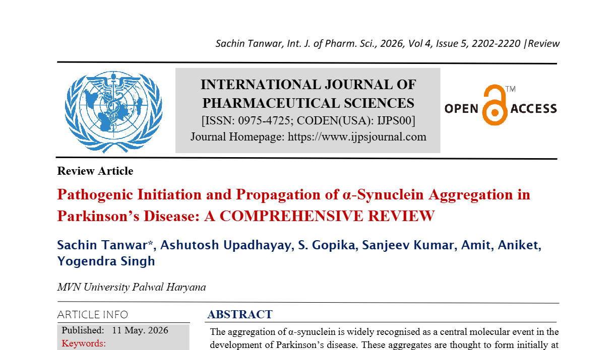 Pathogenic Initiation and Propagation of ?-Synuclein Aggregation in Parkinson’s Disease: A COMPREHENSIVE REVIEW