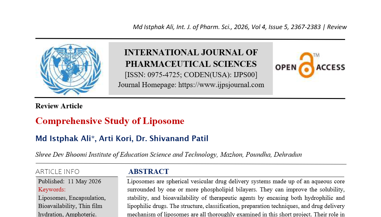 Comprehensive Study of Liposome