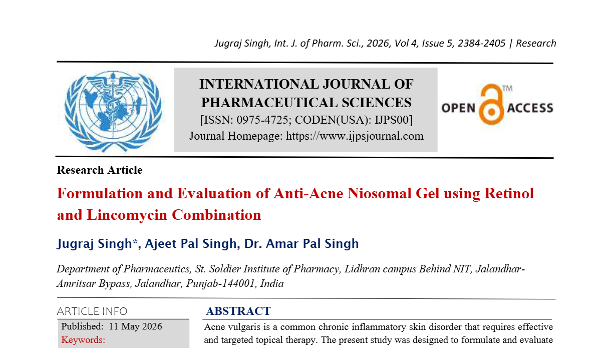 Formulation and Evaluation of Anti-Acne Niosomal Gel using Retinol and Lincomycin Combination