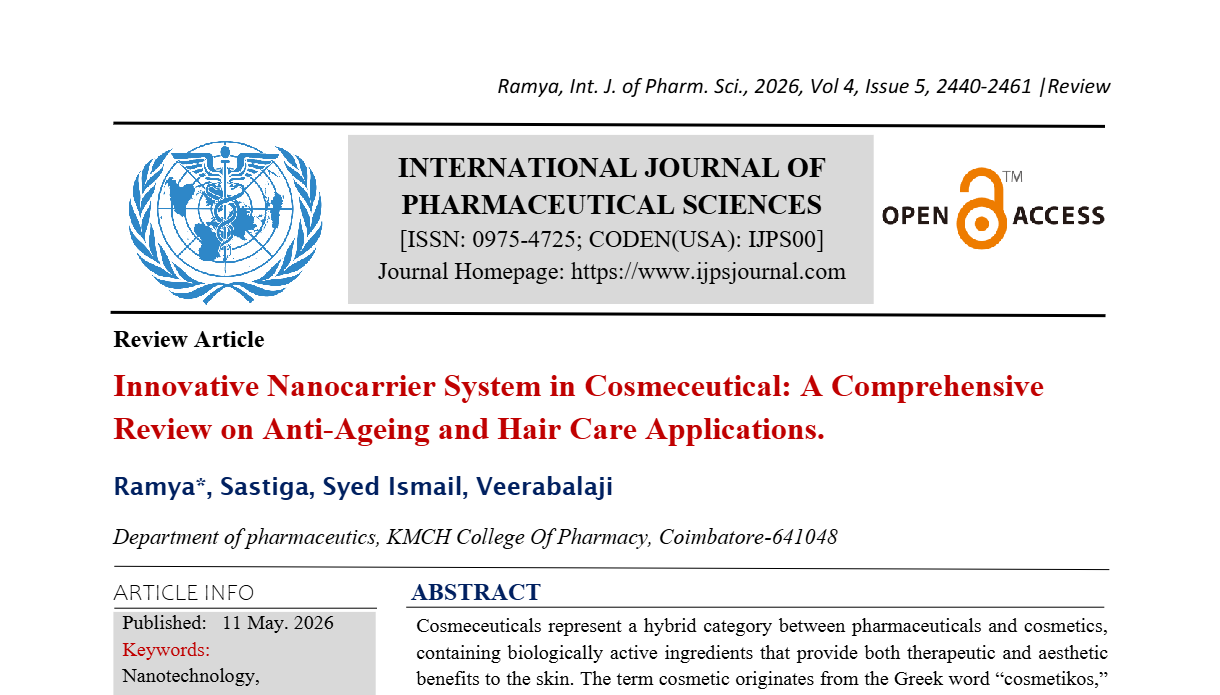 Innovative Nanocarrier System in Cosmeceutical: A Comprehensive Review on Anti-Ageing and Hair Care Applications.