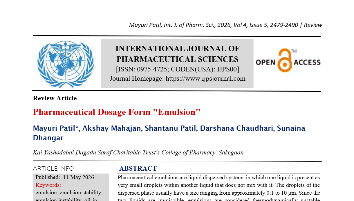 Pharmaceutical Dosage Form 