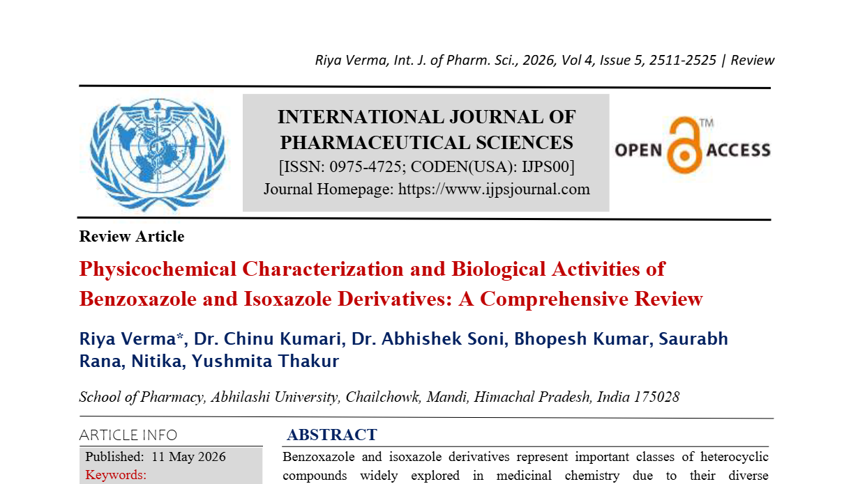 Physicochemical Characterization and Biological Activities of Benzoxazole and Isoxazole Derivatives: A Comprehensive Review