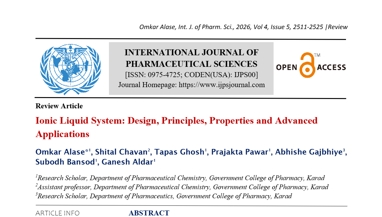 Ionic Liquid System: Design, Principles, Properties and Advanced Applications