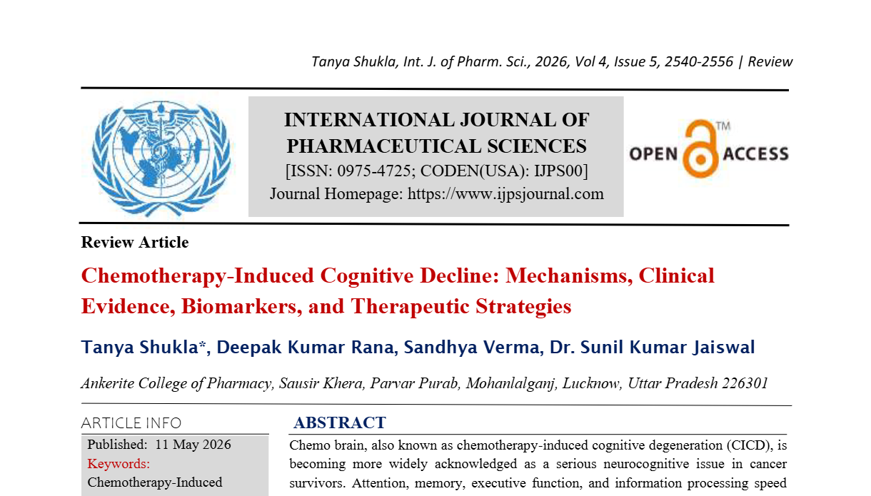 Chemotherapy-Induced Cognitive Decline: Mechanisms, Clinical Evidence, Biomarkers, and Therapeutic Strategies
