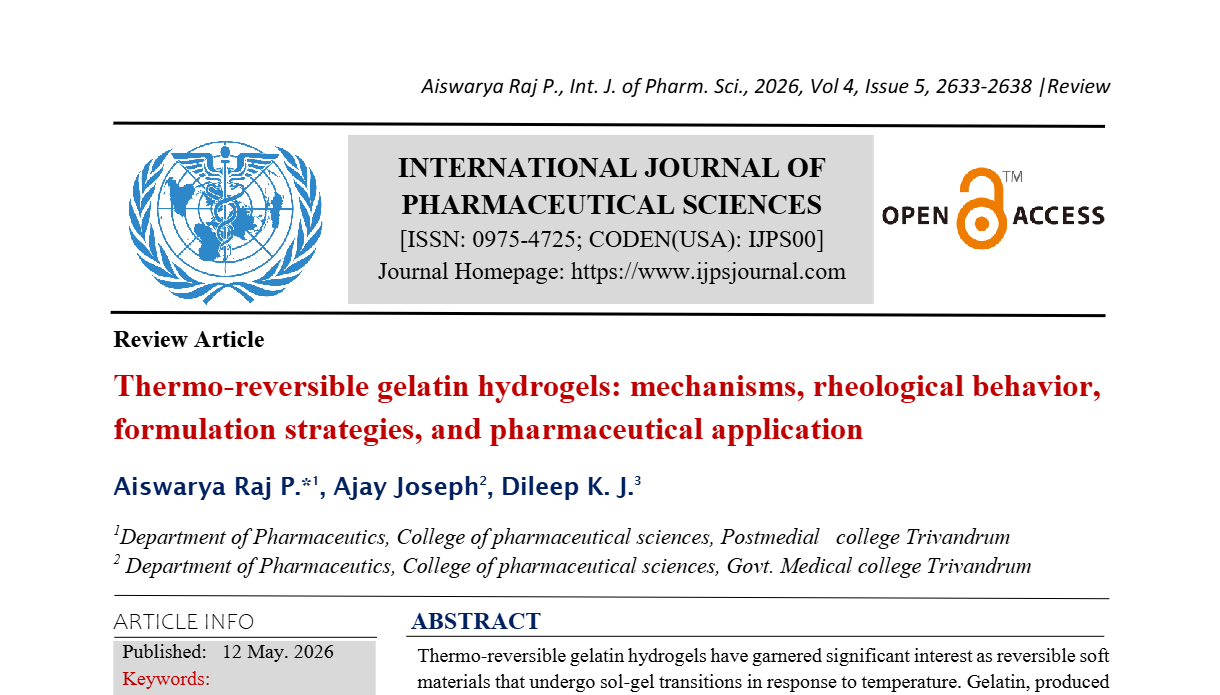 Thermo-reversible gelatin hydrogels: mechanisms, rheological behavior, formulation strategies, and pharmaceutical application