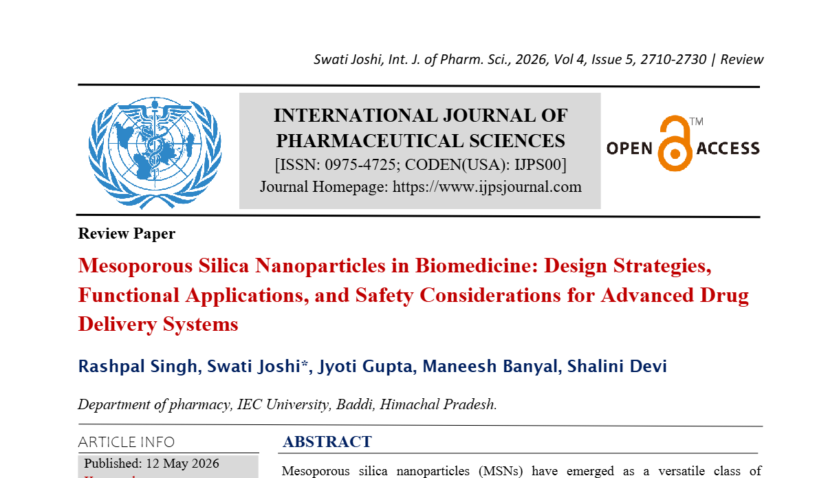 Mesoporous Silica Nanoparticles in Biomedicine: Design Strategies, Functional Applications, and Safety Considerations for Advanced Drug Delivery Systems