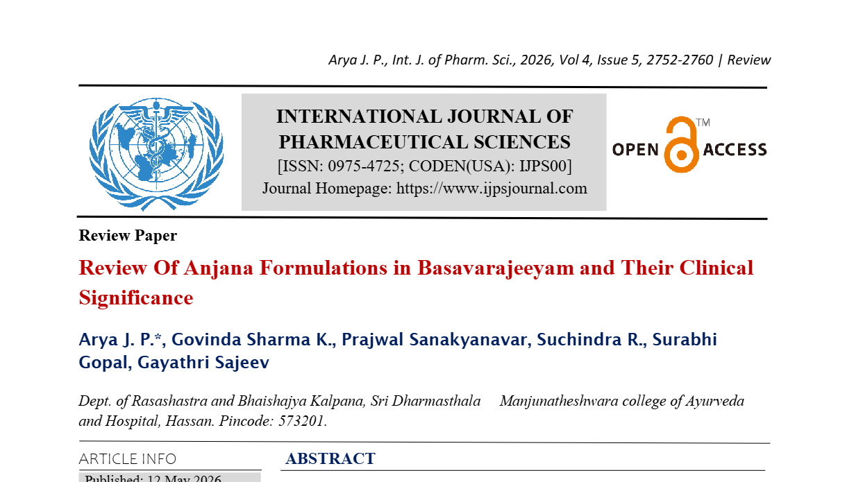 Review Of Anjana Formulations in Basavarajeeyam and Their Clinical Significance
