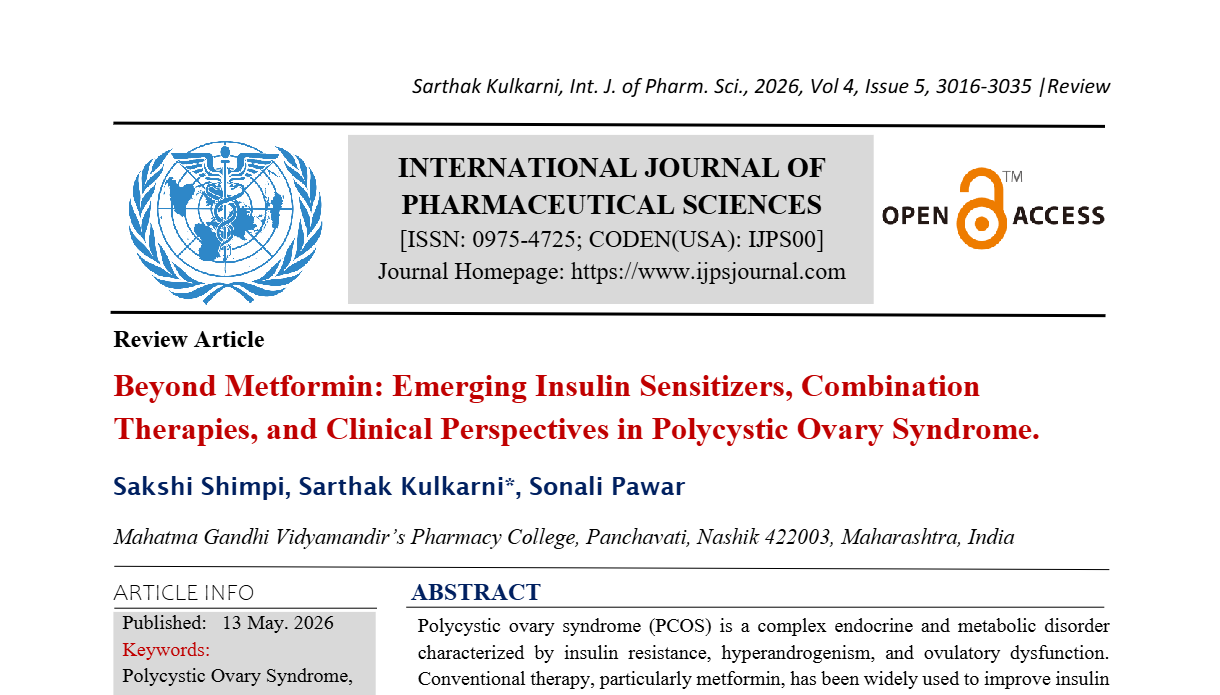Beyond Metformin: Emerging Insulin Sensitizers, Combination Therapies, and Clinical Perspectives in Polycystic Ovary Syndrome.