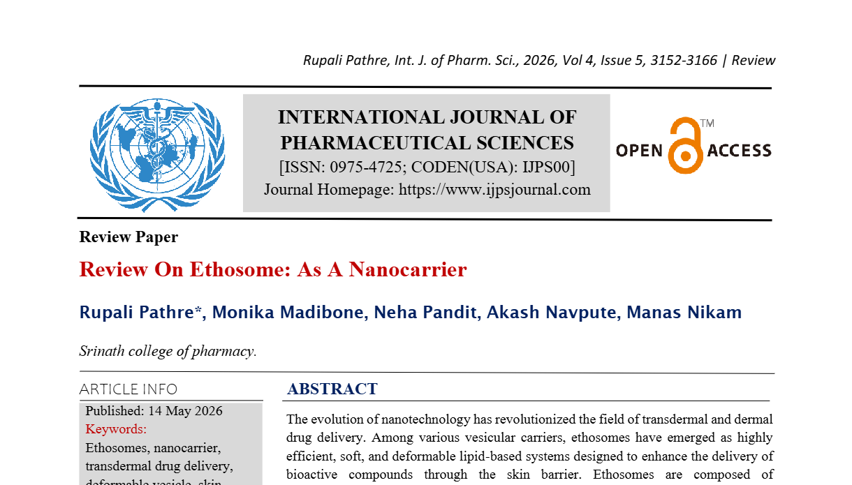 Review On Ethosome: As A Nanocarrier