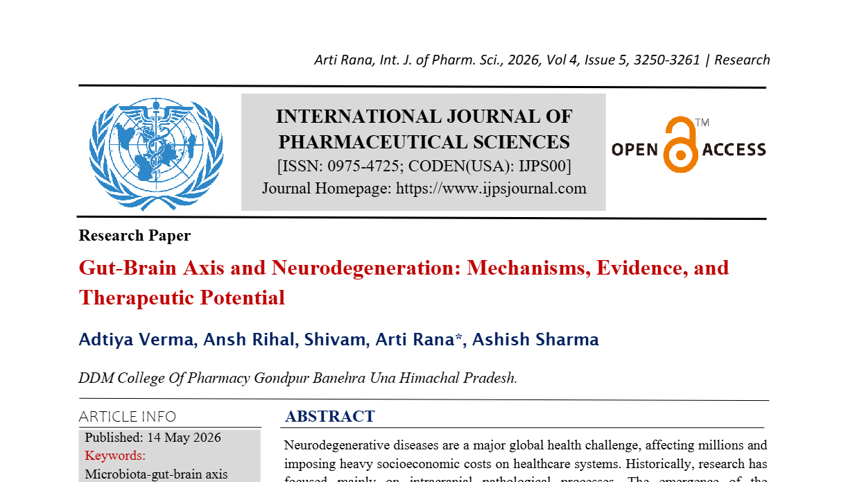 Gut-Brain Axis and Neurodegeneration: Mechanisms, Evidence, and Therapeutic Potential