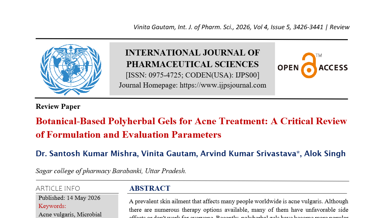 Botanical-Based Polyherbal Gels for Acne Treatment: A Critical Review of Formulation and Evaluation Parameters