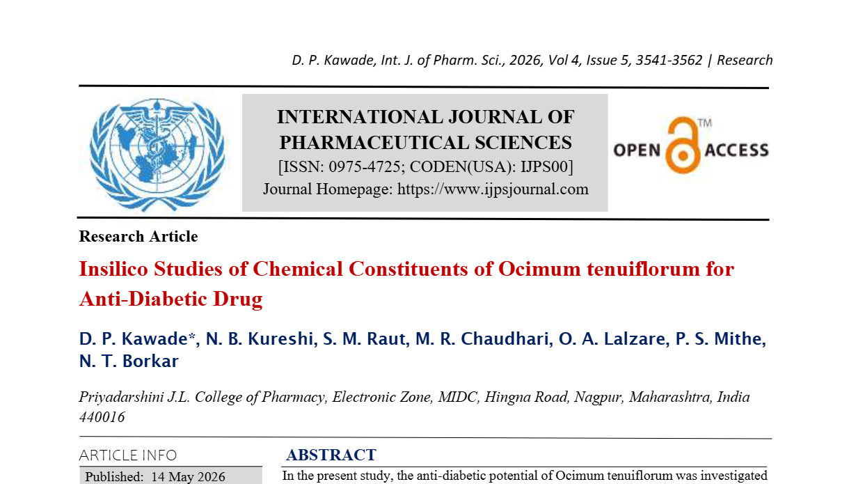 Insilico Studies of Chemical Constituents of Ocimum tenuiflorum for Anti-Diabetic Drug