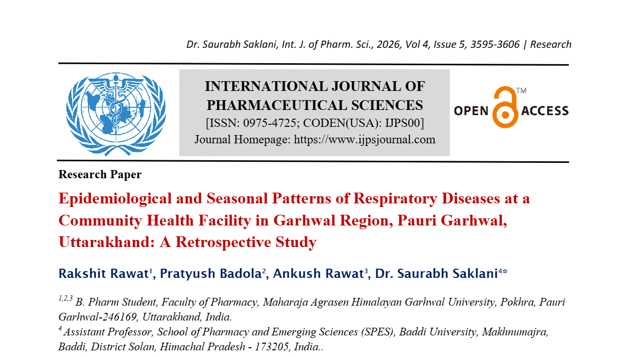 Epidemiological and Seasonal Patterns of Respiratory Diseases at a Community Health Facility in Garhwal Region, Pauri Garhwal, Uttarakhand: A Retrospective Study