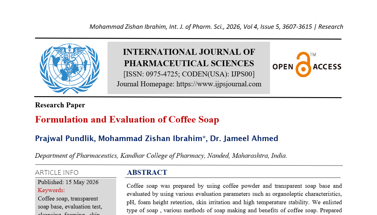 Formulation and Evaluation of Coffee Soap