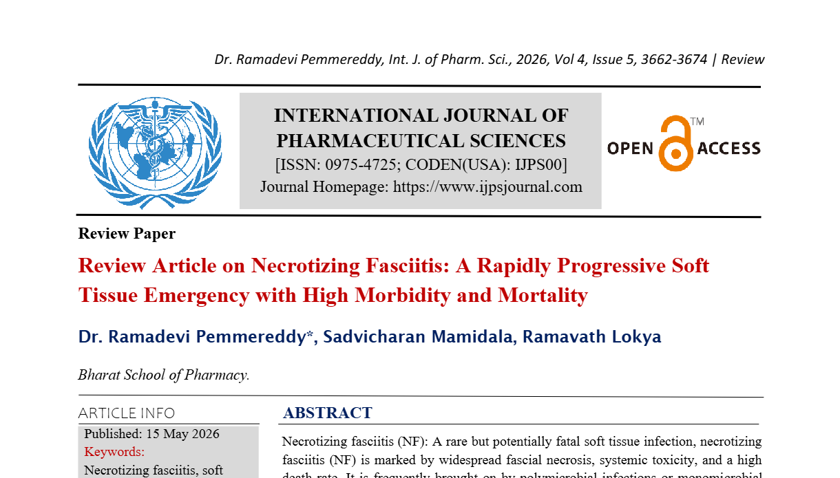 Review Article on Necrotizing Fasciitis: A Rapidly Progressive Soft Tissue Emergency with High Morbidity and Mortality
