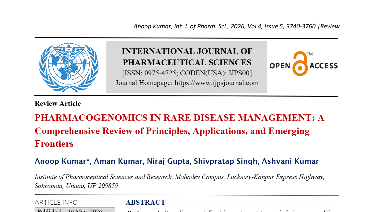 PHARMACOGENOMICS IN RARE DISEASE MANAGEMENT: A Comprehensive Review of Principles, Applications, and Emerging Frontiers