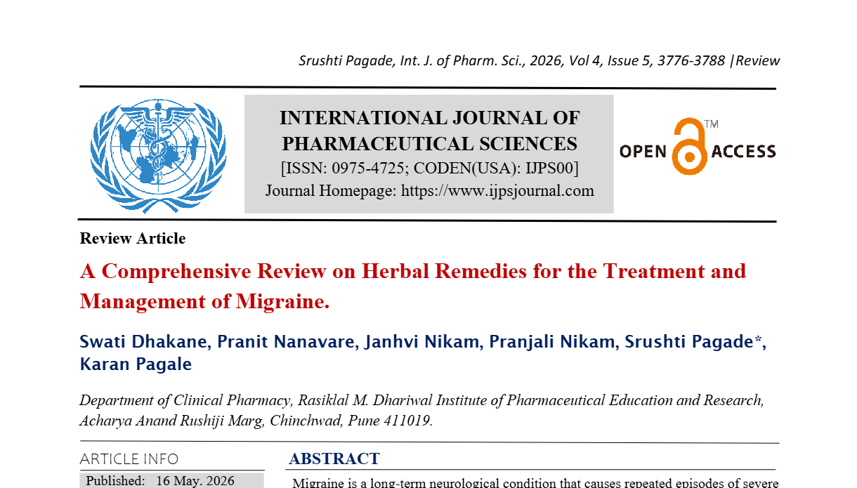 A Comprehensive Review on Herbal Remedies for the Treatment and Management of Migraine.