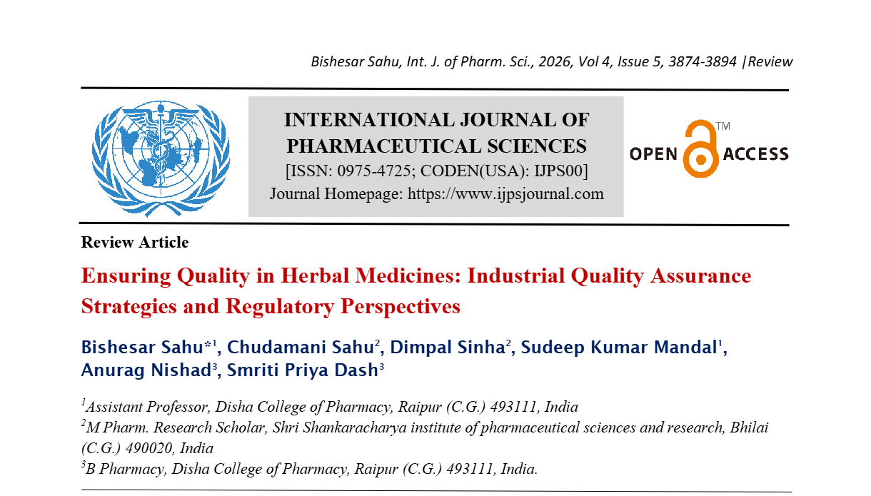 Ensuring Quality in Herbal Medicines: Industrial Quality Assurance Strategies and Regulatory Perspectives