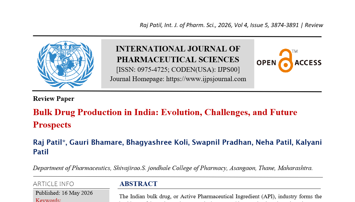 Bulk Drug Production in India: Evolution, Challenges, and Future Prospects