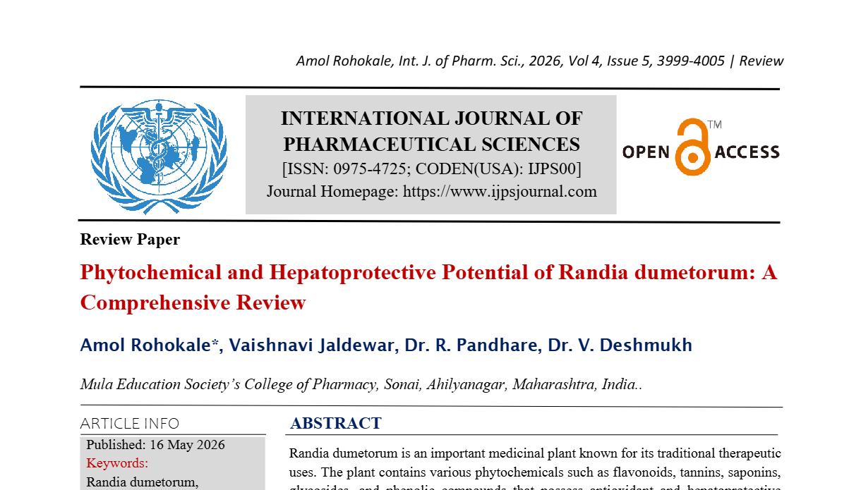 Phytochemical and Hepatoprotective Potential of Randia dumetorum: A Comprehensive Review