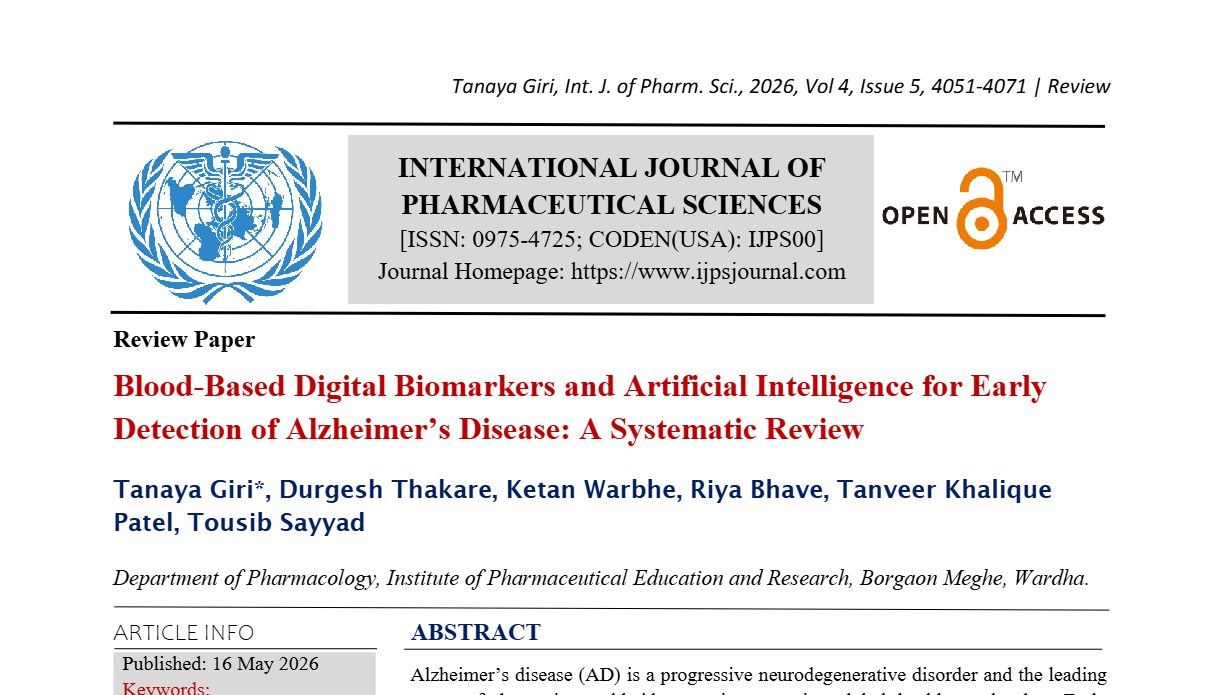 Blood-Based Digital Biomarkers and Artificial Intelligence for Early Detection of Alzheimer’s Disease: A Systematic Review