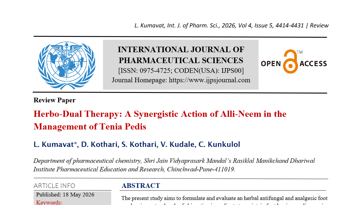 Herbo-Dual Therapy: A Synergistic Action of Alli-Neem in the Management of Tenia Pedis