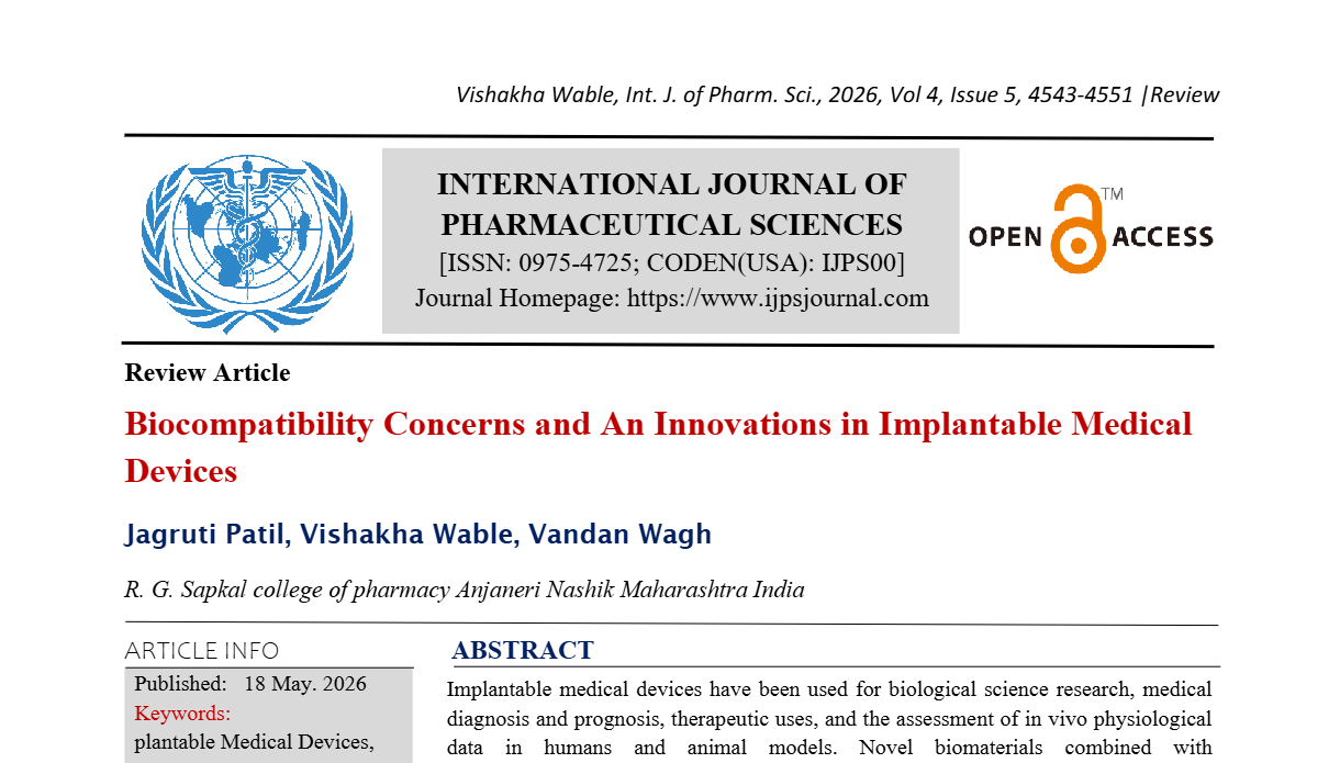 Biocompatibility Concerns and An Innovations in Implantable Medical Devices