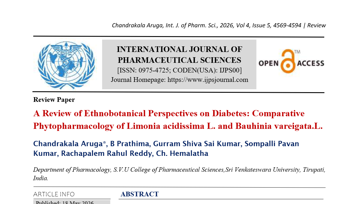   A Review of Ethnobotanical Perspectives on Diabetes: Comparative Phytopharmacology of Limonia acidissima L. and Bauhinia vareigata.L. 