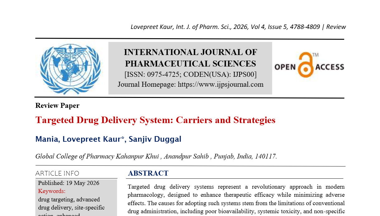 Targeted Drug Delivery System: Carriers and Strategies