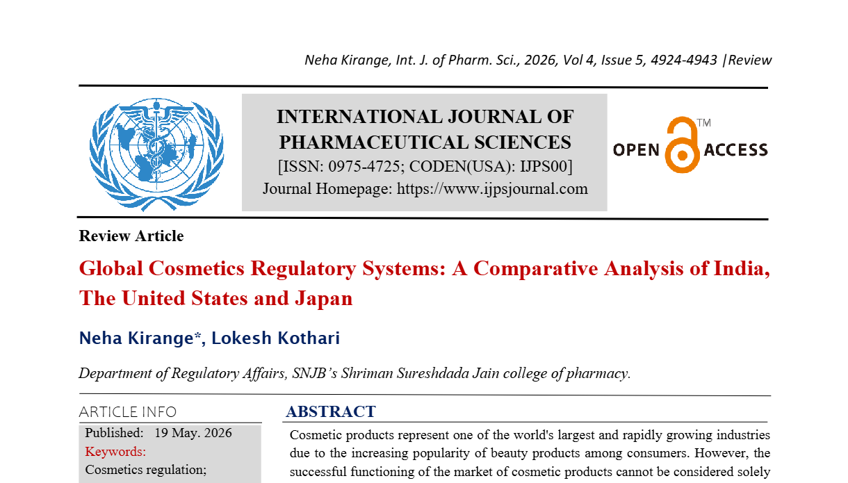 Global Cosmetics Regulatory Systems: A Comparative Analysis of India, The United States and Japan