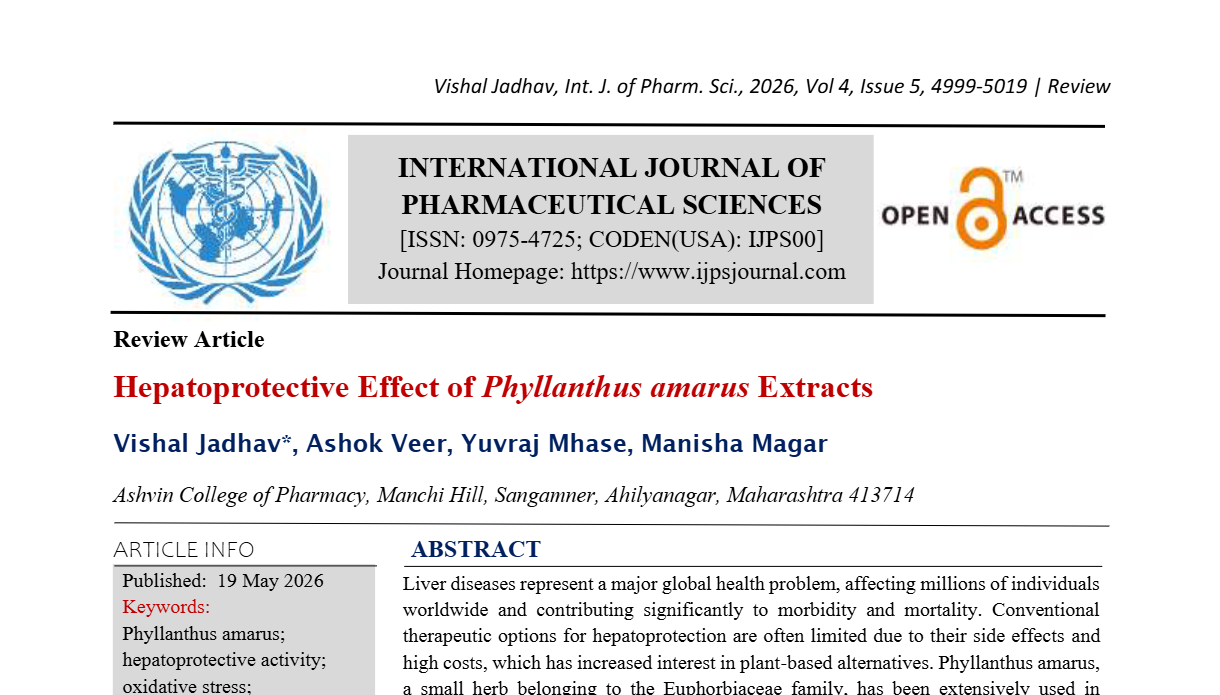 Hepatoprotective Effect of Phyllanthus amarus Extracts
