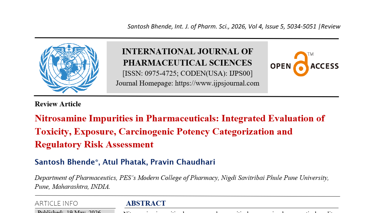 Nitrosamine Impurities in Pharmaceuticals: Integrated Evaluation of Toxicity, Exposure, Carcinogenic Potency Categorization and Regulatory Risk Assessment