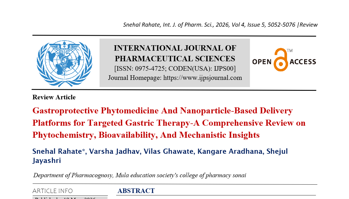 Gastroprotective Phytomedicine And Nanoparticle-Based Delivery Platforms for Targeted Gastric Therapy-A Comprehensive Review on Phytochemistry, Bioavailability, And Mechanistic Insights