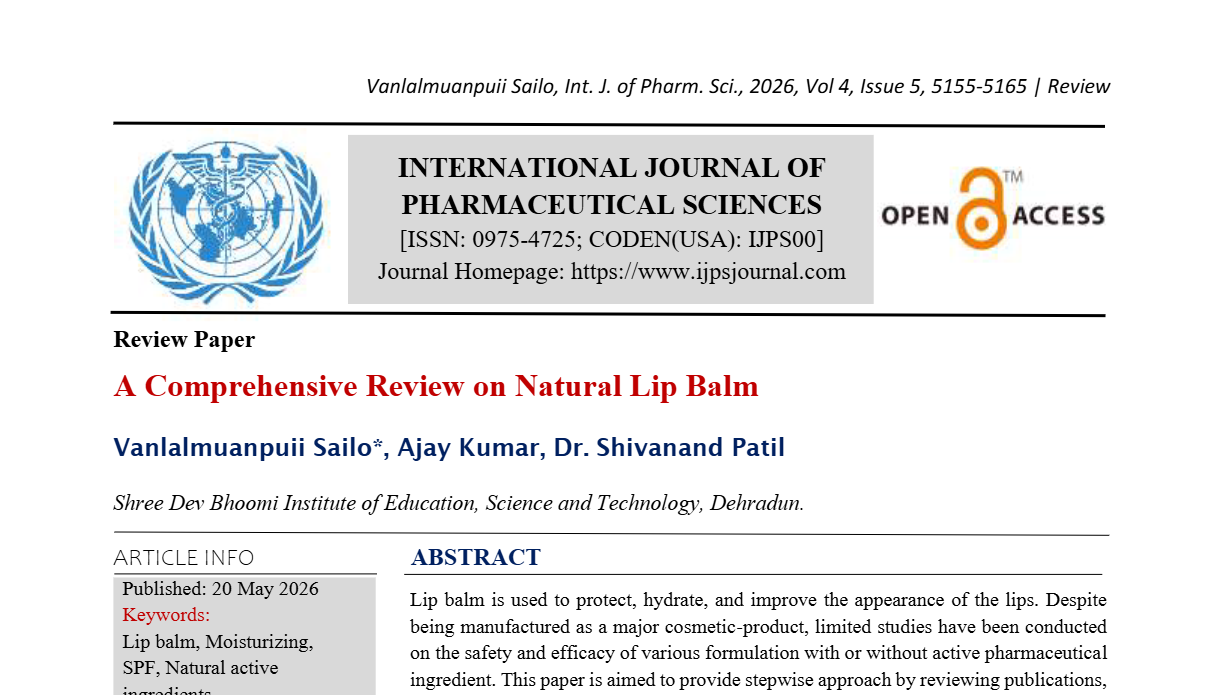 A Comprehensive Review on Natural Lip Balm