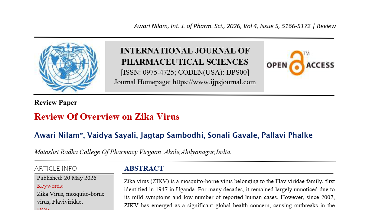 A Review Of Overview On Zika Virus