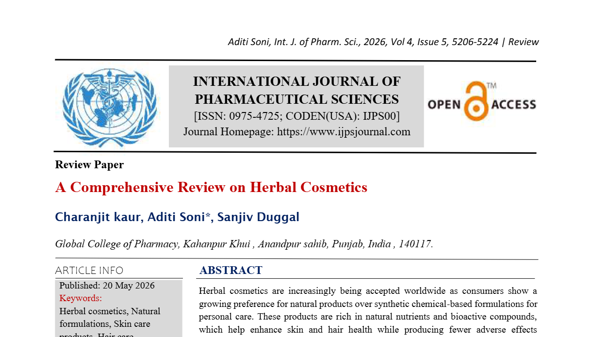 A Comprehensive Review on Herbal Cosmetics