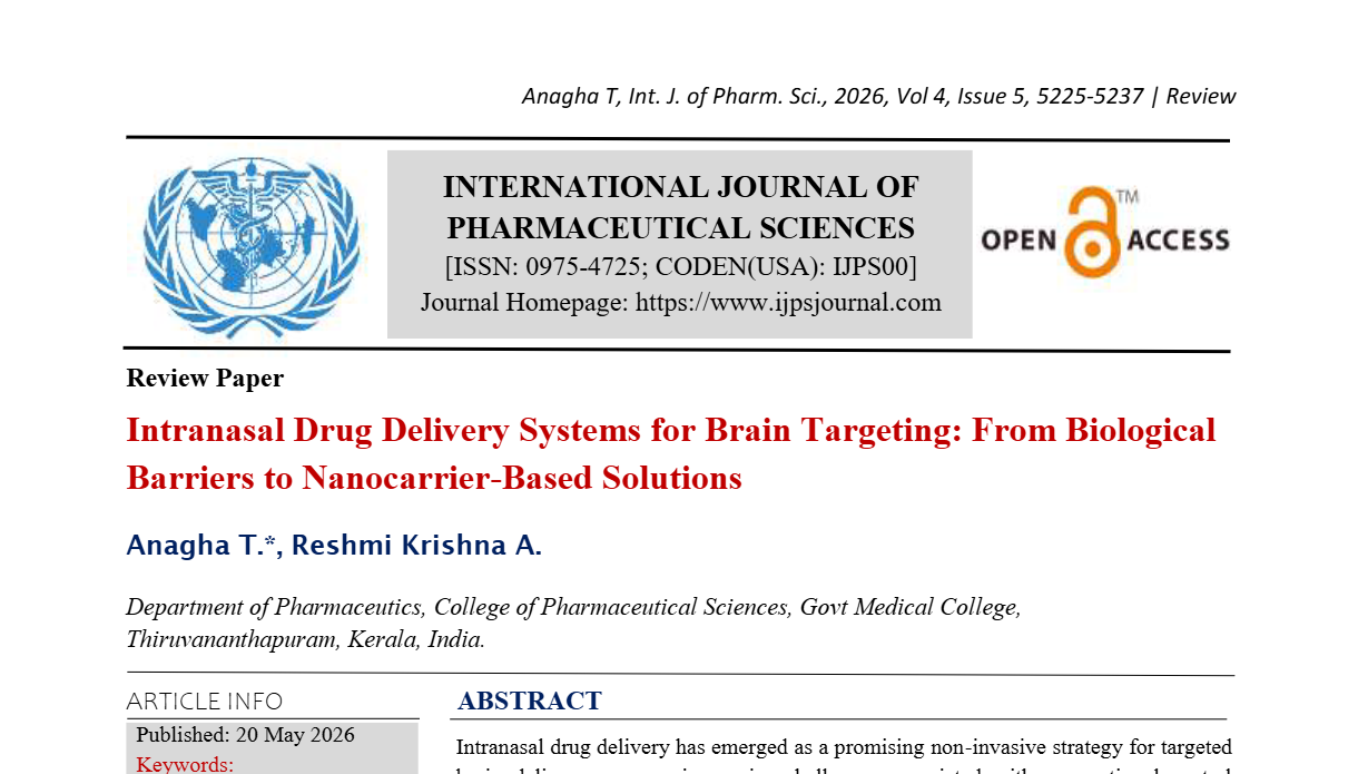 Intranasal Drug Delivery Systems for Brain Targeting: From Biological Barriers to Nanocarrier-Based Solutions