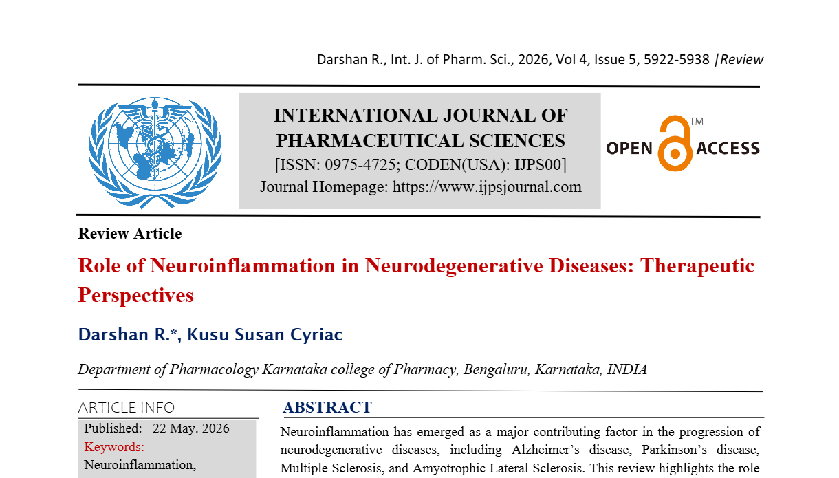 Role of Neuroinflammation in Neurodegenerative Diseases: Therapeutic ...