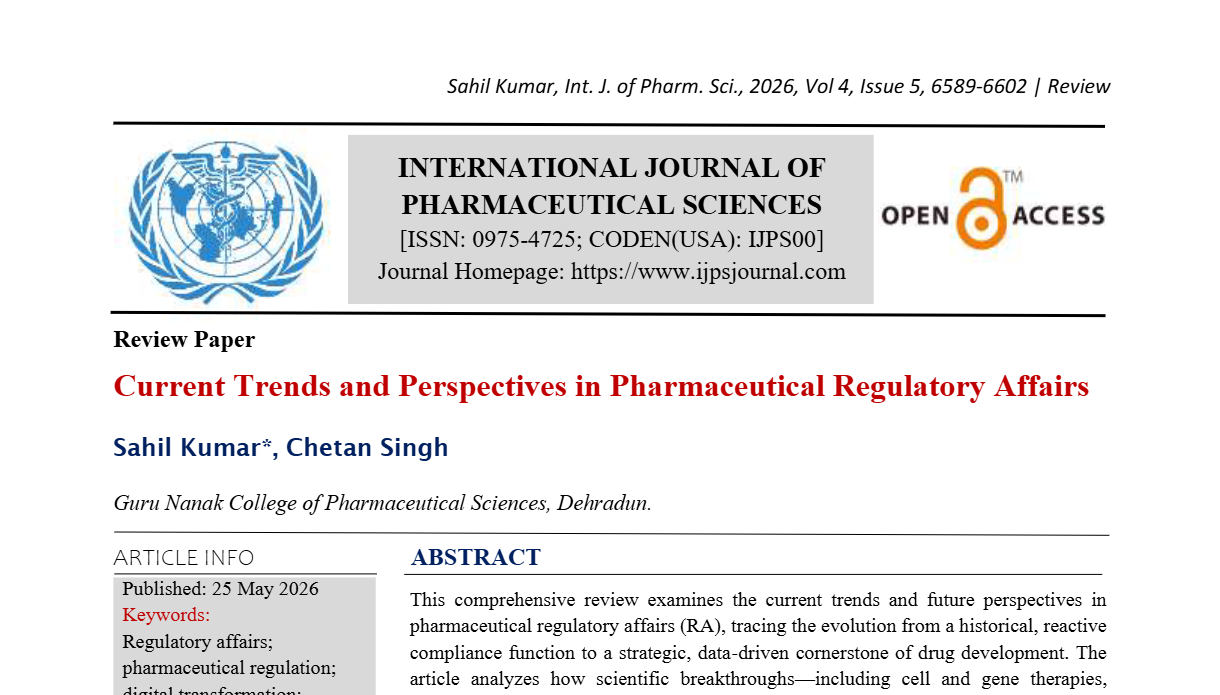 Current Trends and Perspectives in Pharmaceutical Regulatory Affairs