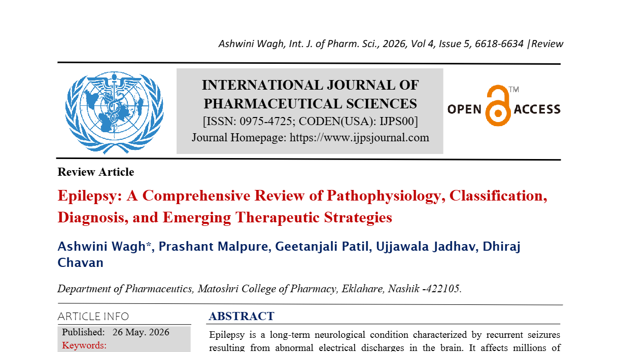 Epilepsy: A Comprehensive Review of Pathophysiology, Classification, Diagnosis, and Emerging Therapeutic Strategies
