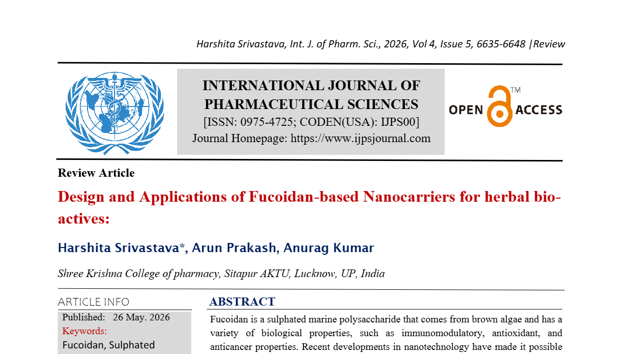 Design and Applications of Fucoidan-based Nanocarriers for herbal bio-actives: