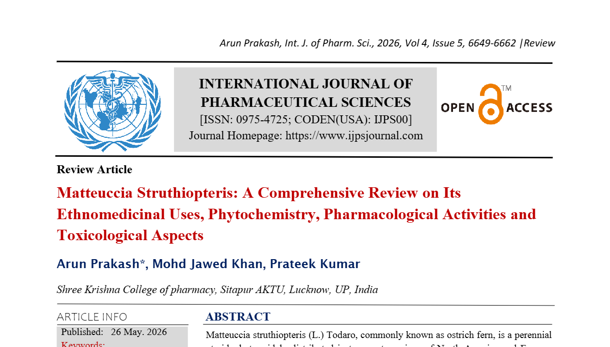 Matteuccia Struthiopteris: A Comprehensive Review on Its Ethnomedicinal Uses, Phytochemistry, Pharmacological Activities and Toxicological Aspects
